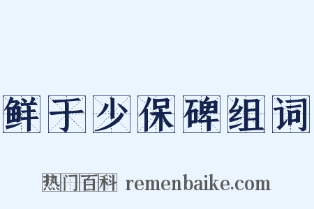 鲜于少保碑组词是什么意思的图片